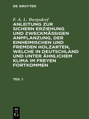 cover image of F. A. L. Burgsdorf